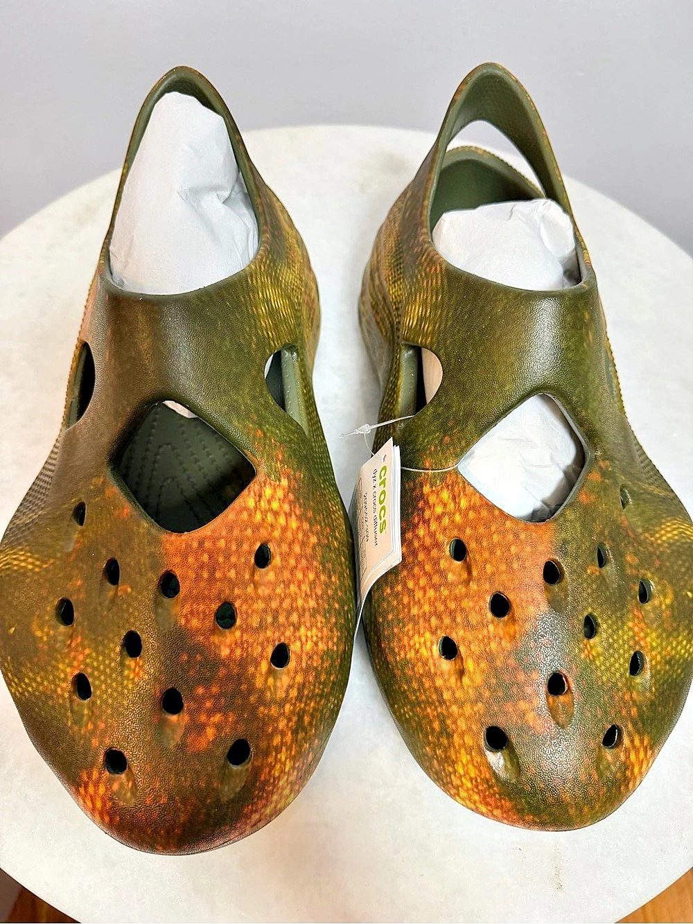 Crocs Pollex Juniper by Salehe Bembury Sudd Clog Sandals Green & Orange NWT